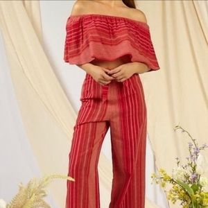 Sage The Label Red matching linen outfit